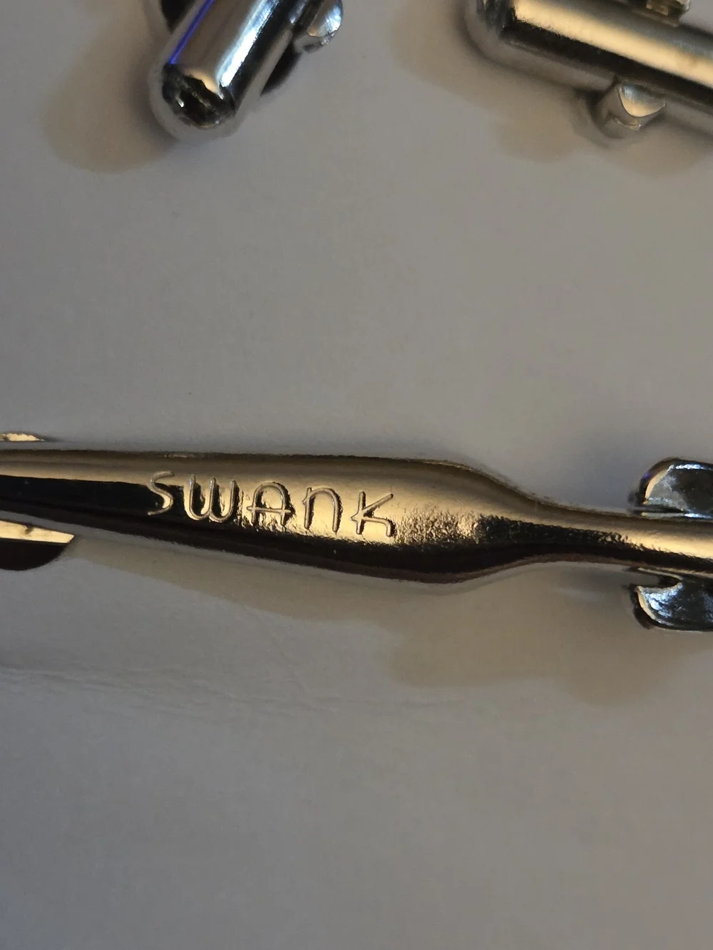 SWANK Vintage 1960s Blue Stone Mesh Cufflinks & Tie Bar Set